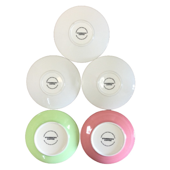 Lot of 5 Starbucks Coffee Ceramic Pastel Color Saucer 2006 6” Dessert Plate Dish - Picture 2 of 5